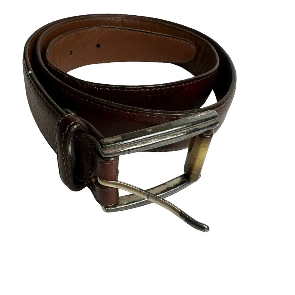 Brighton Belt Men’s 34.5” Brown Leather‎ Crafted in USA